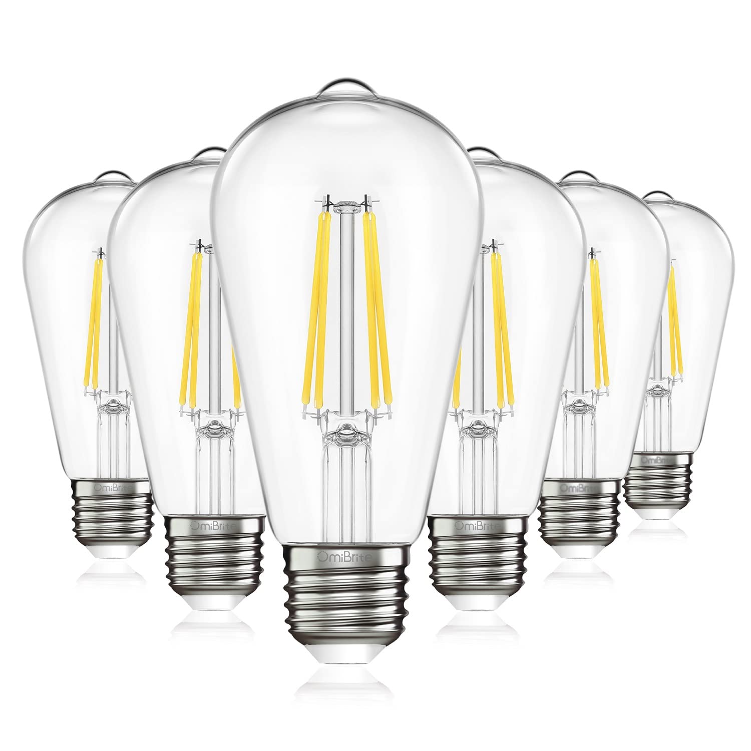 OmiBrite Edison Led Light Bulbs, Vintage Bright, 60W Equivalent
